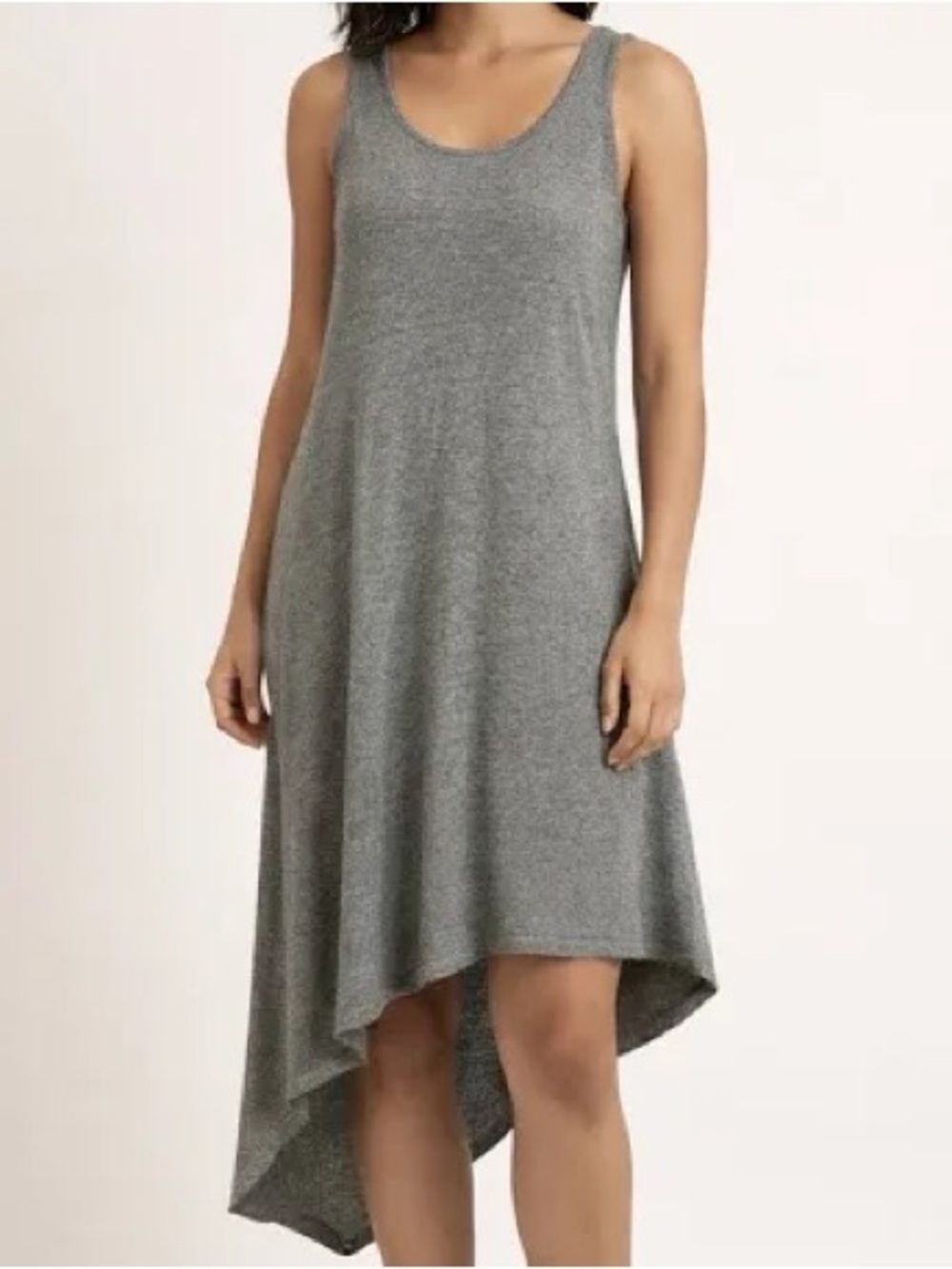Eileen Fisher Silver Asymmetrical Sundress Scoop Neck Sleeveless XS